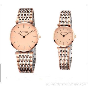5 Mm Ultra-Thin Couples Quartz Watch with 11 Pearls Exquisite Bracelet Apt-W0822